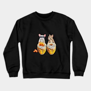 bulldog food music party Crewneck Sweatshirt